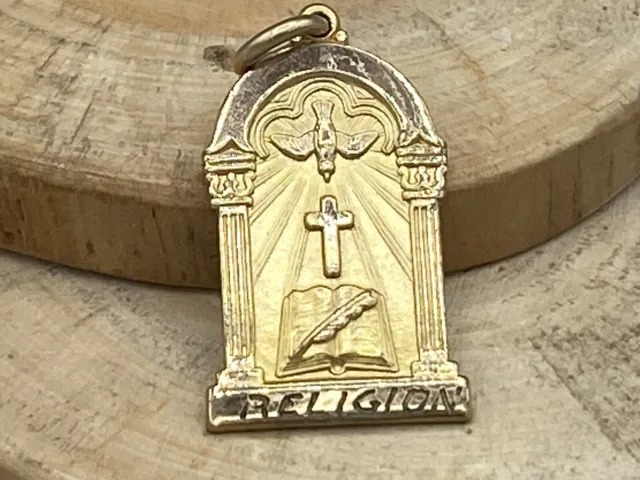 Colgante de medalla ""religioso"" de escuela católica San Martín de Tours 18 kgf SK&F