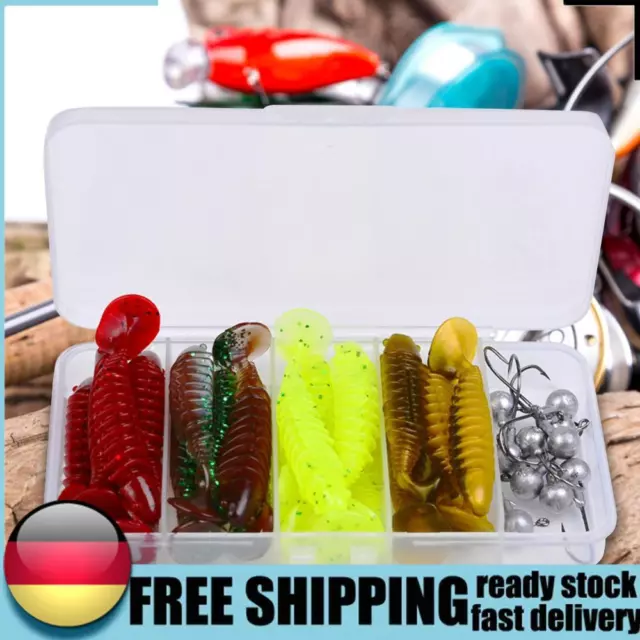 Tail Swimbaits Worms Artificial Bait Worm with Crank Jig Head Hook for Saltwater