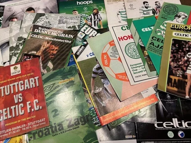 40  DIFF EUROPEAN/FR  CELTIC  PROGRAMMES - 1980s to 2013 YOU CHOOSE