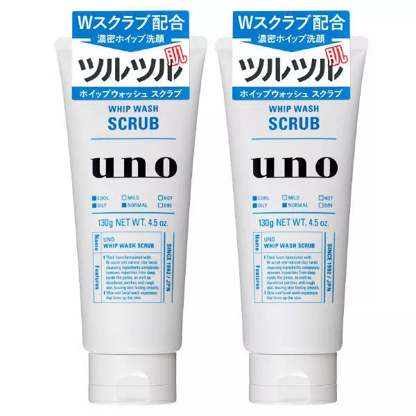 (2er-Pack) Shiseido UNO Peitsche Waschen Gesichtspeeling Gesichtsreinigung Schaum Reiniger