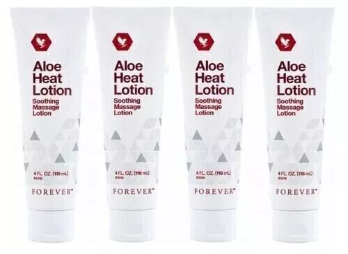 4 Pack FOREVER Living Aloe HEAT LOTION (4 x 4 oz) Soothing Massage Lotion