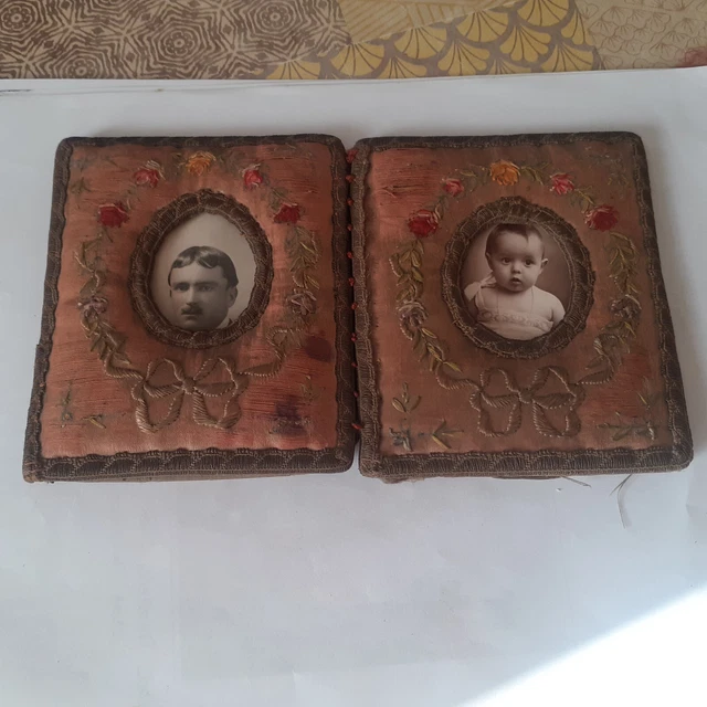 PETIT CADRE ANCIEN porte-photo en metal doré 11x8,5cm EUR 12,00