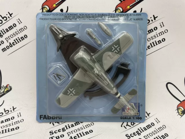 Die Cast " FW-190A " Ag-P 005 Flugzeug Skala 1/100 Fabbri Italeri