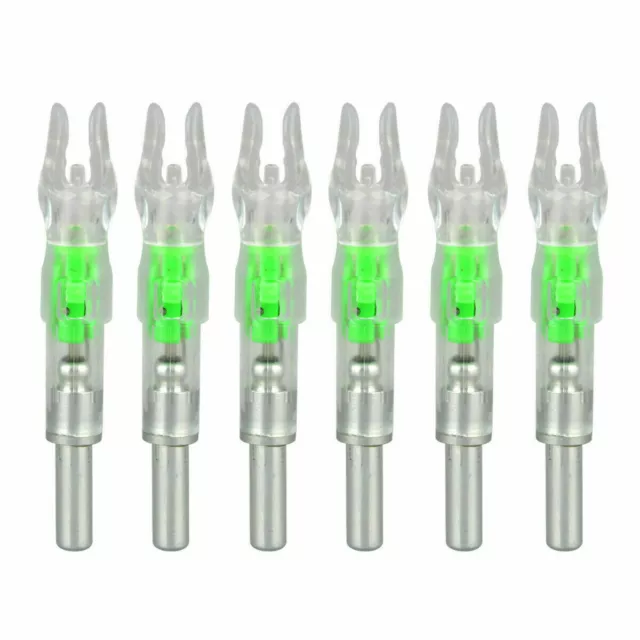 6X Automatic LED Arrows Lighted Nocks ID 6.2mm Arrows Nock Tail For Compound Bow 2