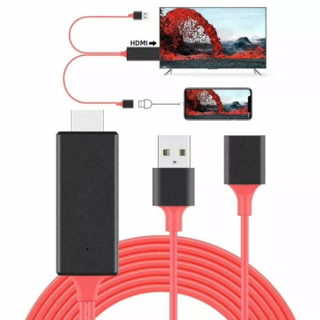 1080P Female USB to HDMI Cable HDTV Adapter for Android IOS Smartphone US