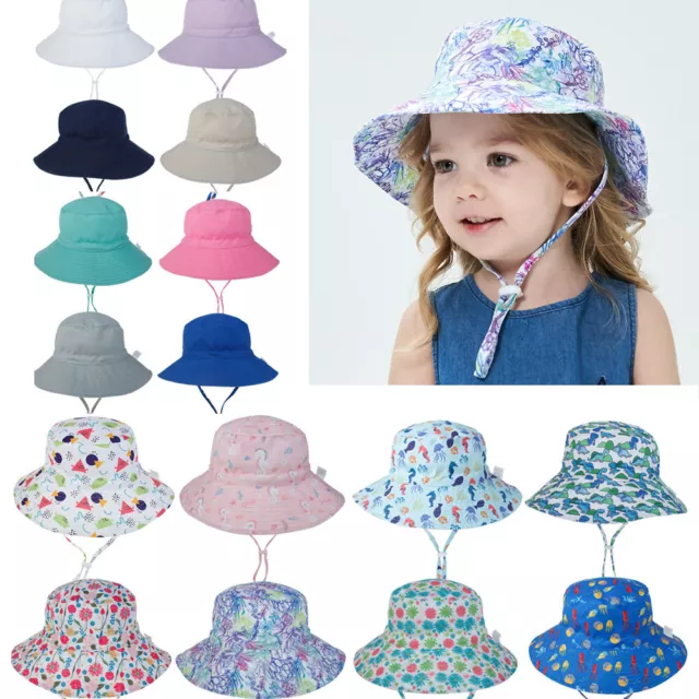 Unisex Bucket Sun Hats with 50+ UPF Protection Toddler Kids Girls Boys SummerHat