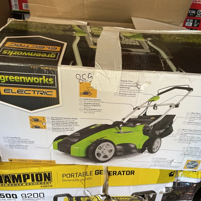 GREENWORKS 10 AMP 16inch Corded Electric WalkBehind Push Lawn Mower