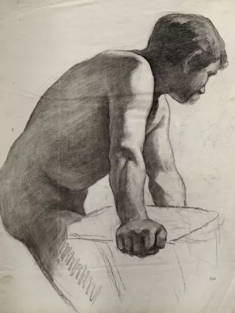 Gustave Moïse (1879-1955) Nu masculin - Académie d'homme - Man Nude Dessin