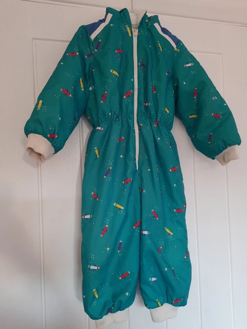 Tuta da neve invernale vintage C&A bambino tutto in uno età 18-24 mesi