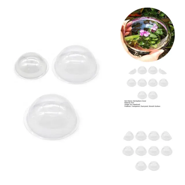 10Pcs 9/12/16cm Craft Semicircle Covers Clear Bottle DIY Making Transparent
