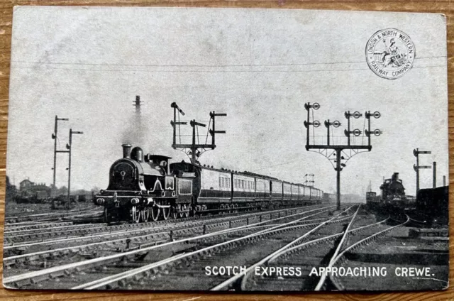 L&NWR Postcard - Scotch Express - Backstamped “London & North Western Railway”