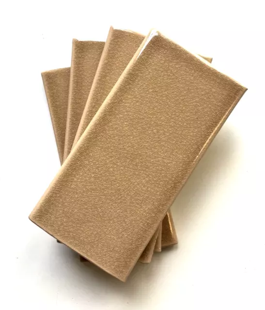 3x6 Cafe Latte Handmade Glossy Finish Crackled Ceramic Tile Wall Backsplash Bath