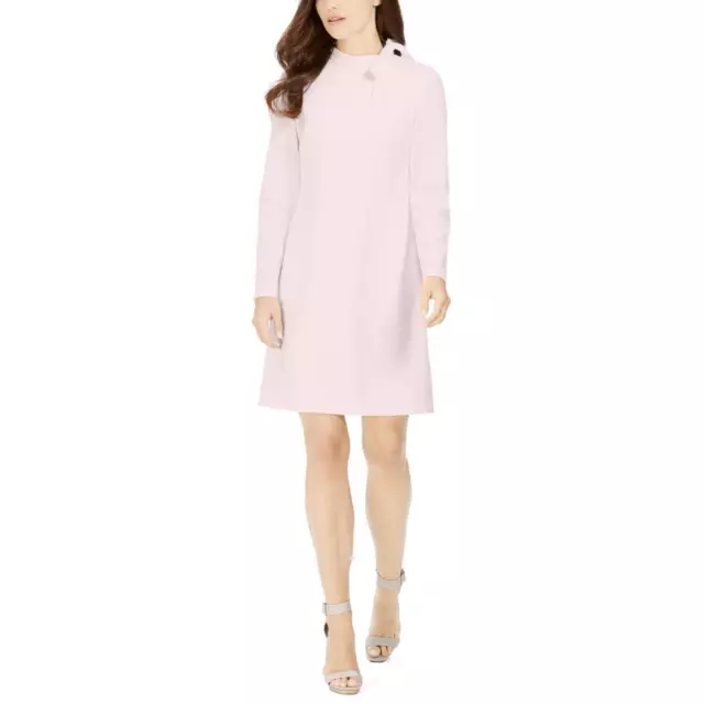 CALVIN KLEIN WOMENS Pink Knit Sheath Cocktail and Party Dress 2 BHFO ...
