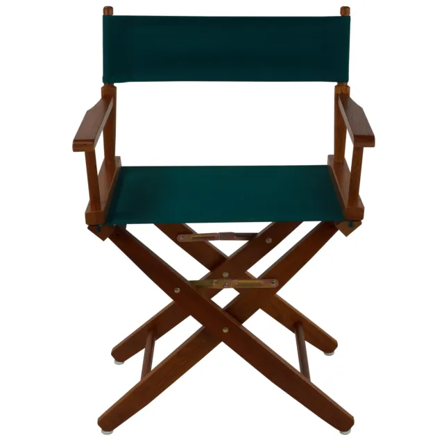 Extra-Wide Premium 18"  Directors Chair Mission Oak Frame W/Hunter Green Colo...