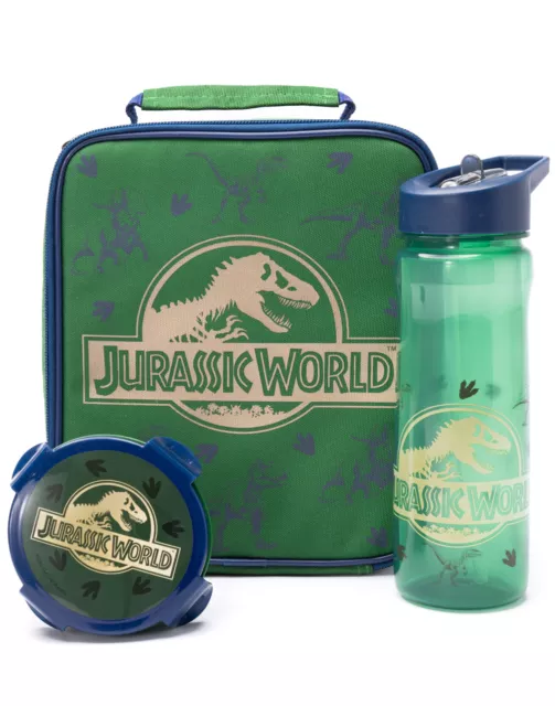 Jurassic World Kids Sac lunch pour enfants 3 pièces Sac isolé bouteille d'eau