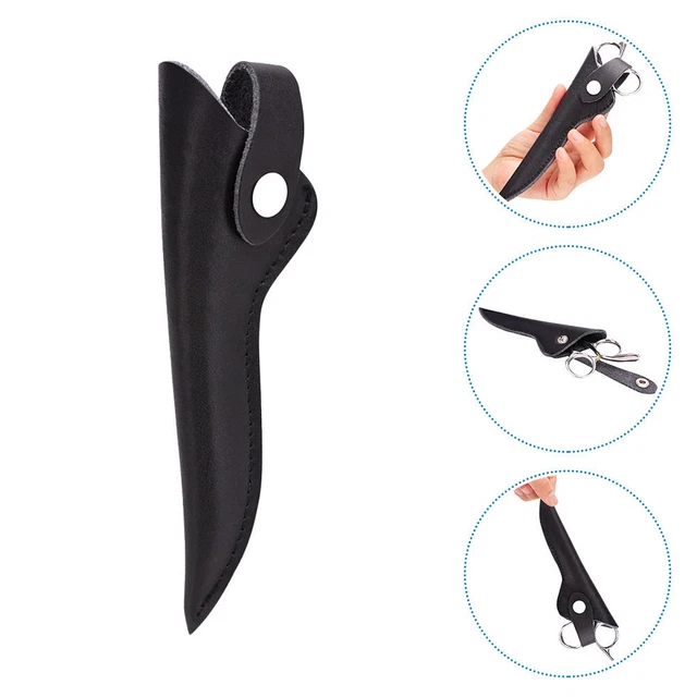 Estilista de cabello artesanal bolsa de almacenamiento de tijeras de cuero para tijera de salón