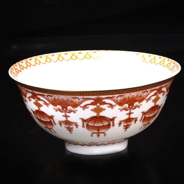 Chinese Porcelain Bowl Of Hand-painted Lantern W Qing QianLong Mark 2