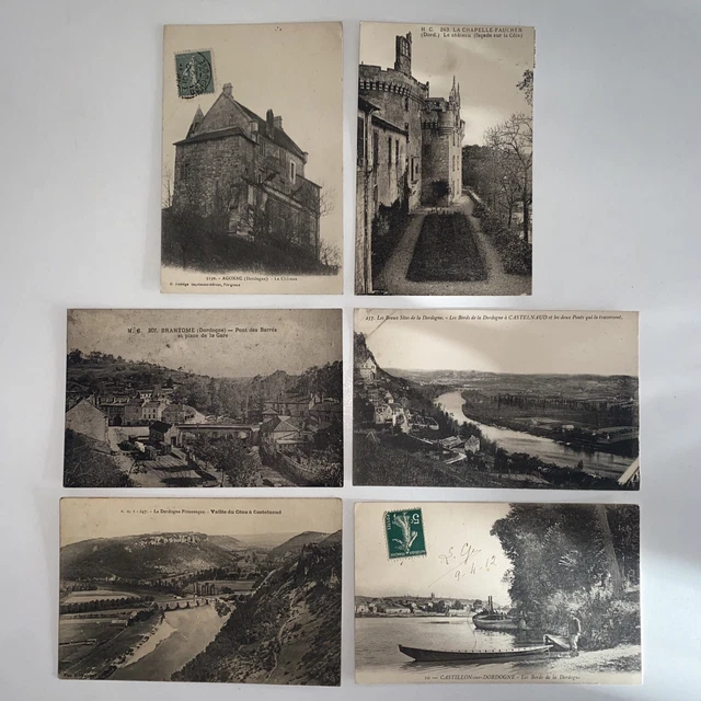 Lot 6 CPA - Agonac, Brantome, Castelnaud, Castillon-sur-Dordogne (Dordogne)