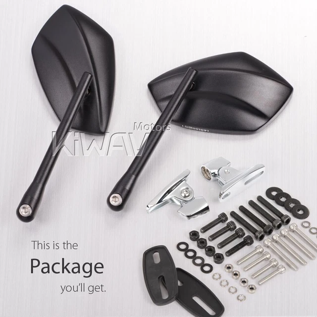Rétroviseurs convex noir PalmII base chromée pour Ducati 899 Panigale ABS 14-15