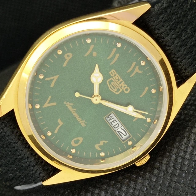 VINTAGE REFURBISHED SEIKO 5 AUTO 6309A JAPAN MENS ARABIC WATCH 594b-a312120-5