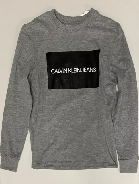 Calvin Klein Mens Crew Neck Long Sleeve - Grey - [41K7431076]