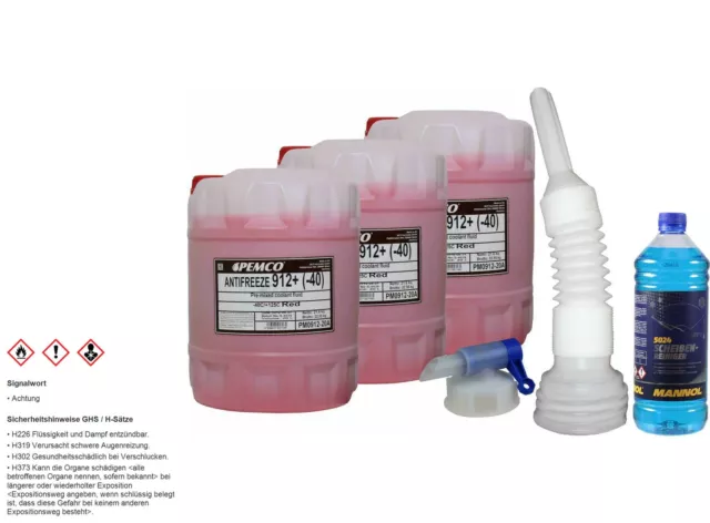 60L pemco Protezione Anti Gelo Antigelo 912+40) Rosso Rosa G12+