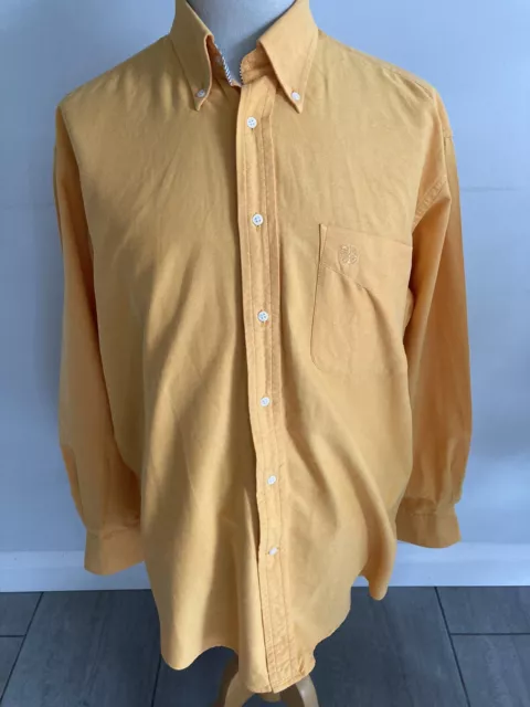 Crombie Mens Yellow Long Sleeve Shirt Size 16. Good Condition.