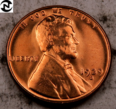 1939-S Lincoln Wheat Penny Cent ~ Gem BU (red) ~ *Fresh OBW Coin* ~ 1 Coin