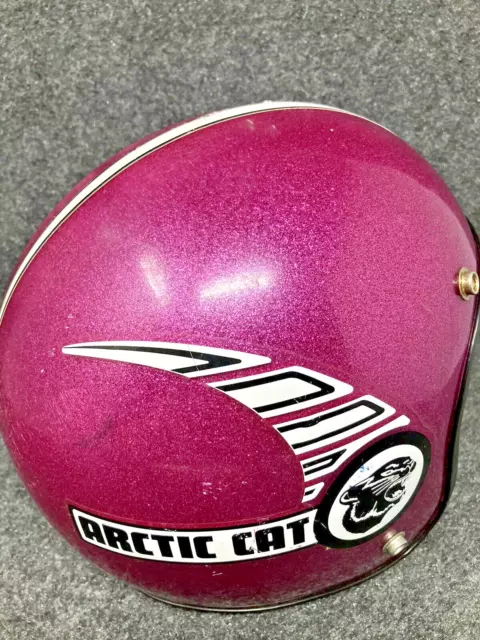ARCTIC CAT vintage snowmobile Purple flake helmet size Medium