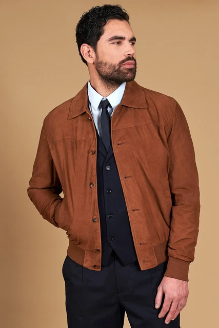 Giubbotto Bomber In Vera Pelle Marrone Uomo Trapuntato Rombi Rindway Giubbotto Bomber In Vera Pelle Marrone Uomo Trapuntato Rombi Rindway
