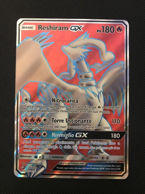 CARTE POKEMON GX Italiano Reshiram GX Full Art 65/70 Trionfo Dei Draghi ...