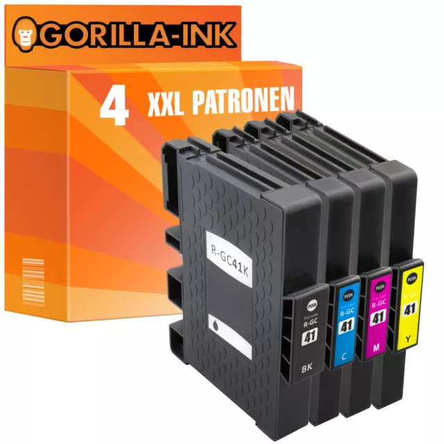 4 Patronen XXL für Ricoh GC-41 SG 3100 SNW SG 3110 DN SG 3110 DNW SG 3110 N