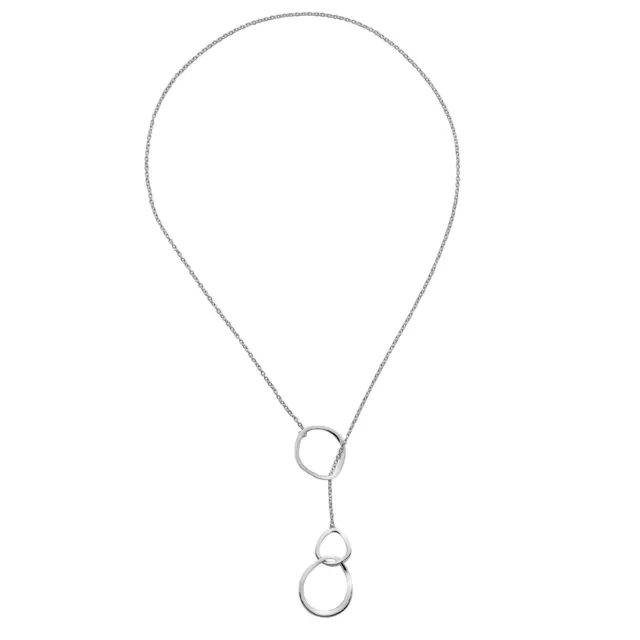 Maillon Argent Lariat Collier Argent Massif 66cm Longueur Poinçon de Luxe Boite