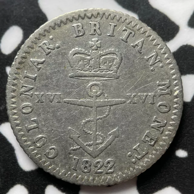 1822 British West Indies 1/16 Dollar Anchor Money Lot#HZ282 Silver! NC-1D4