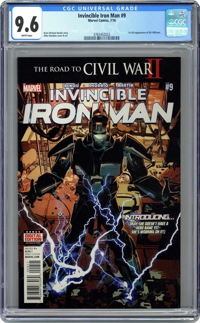 Invincible Iron Man #9A Deodato CGC 9.6 2016 3765452022 1st Riri Williams