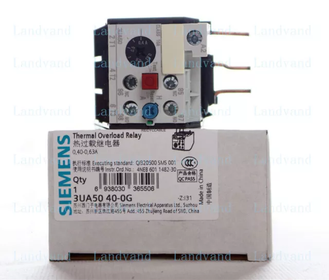 1PC NEW FOR SIEMENS Thermal overload relay 3UA5040-0G 0.4-0.63A