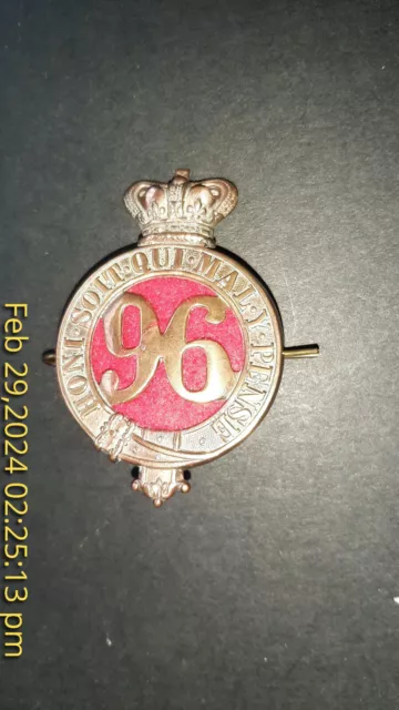 96th Regiment of Foot Manchester Regiment Glengarry Badge QVC