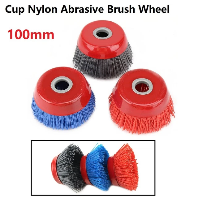 10cm Nylon Abrasive Cup Brush Wheel Wire Brush Wood Polishing Deburring Parts