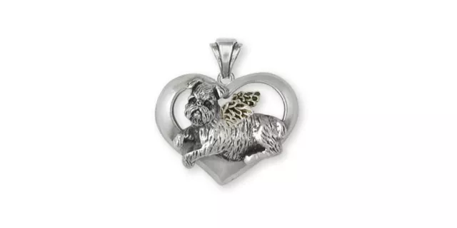 Brussels Griffon Angel Pendant Jewelry Sterling Silver Handmade Dog Pendant GR37