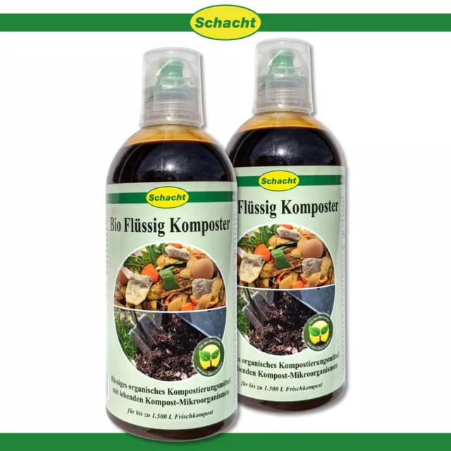Pozo 2x500ml Bio Líquido Compostador Jardín Residuos Nutrientes Microorganismos