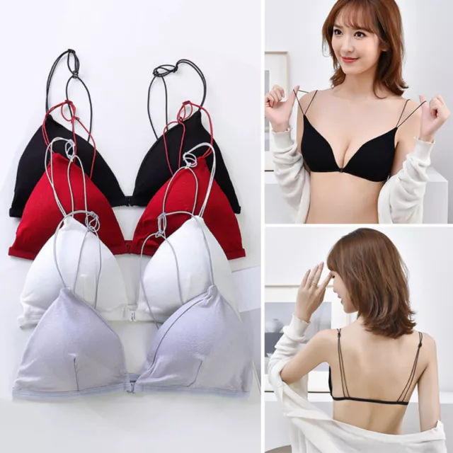 WOMEN'S SEAMLESS PUSH up Bras Front Closure Adjustable Strap