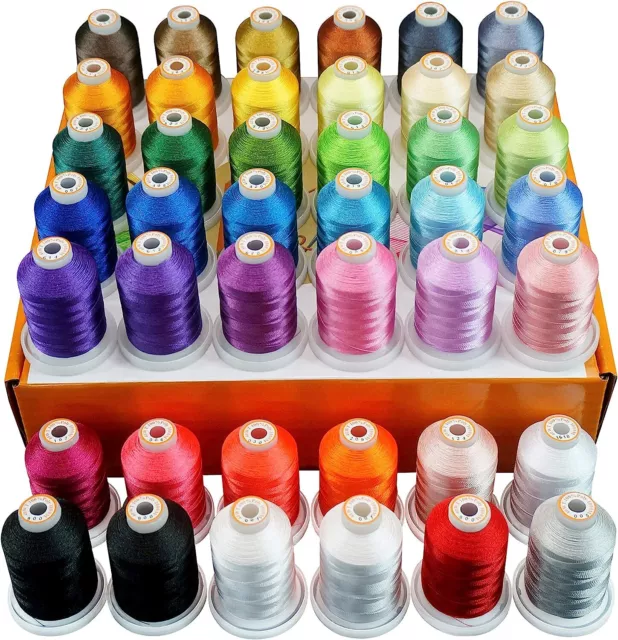 New Brothread 42 Spools 1000M (1100Y) Polyester Embroidery Machine Thread Kit fo