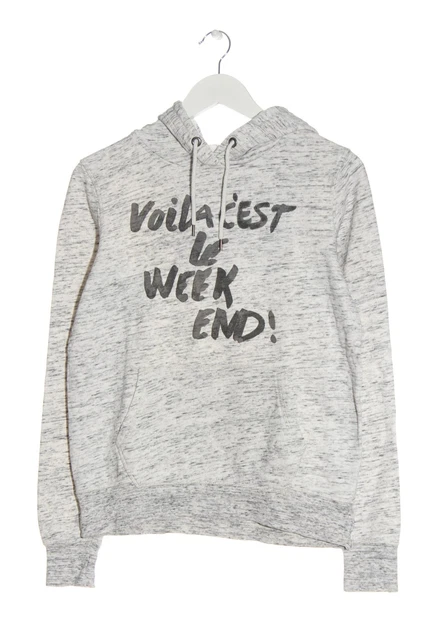 H&M L.O.G.G. Felpa con cappuccio donna taglia DE 36 grigio chiaro look casual