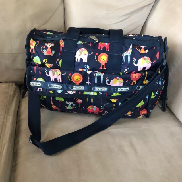 Lesportsac Baby Travel Bag Zoo Cute Animals Messenger Crossbody Diaper Tote