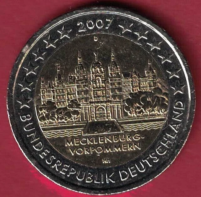 2 Euro Münze Mecklenburg Vorpommern 2007 D 2 EURO SONDERMÜNZE BRD 2007 Mecklenburg-Vorpommern "D" zirk. EUR 2,20