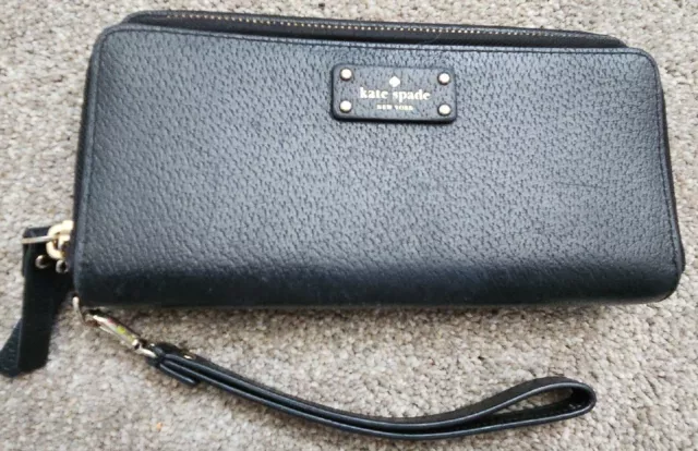 Kate Spade Grove Street Large Black Double Zip Wristlet Wallet Clutch Kate Spade Grove Street Large Black Double Zip Wristlet Wallet Clutch
