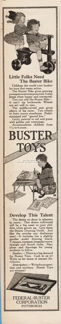 1920 Federal Buster Corp Pedal Bike Toy Draftsman Drawing Outfit Vintage Ad