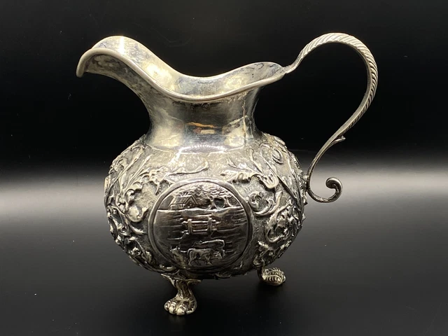 Antique 1928 Rinze Jans Spaanstra Silver Repousse Dutch Village Sean Creamer