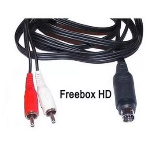 cable audio  freebox minidin 9 broches vers 2 rca 1,5 Metre