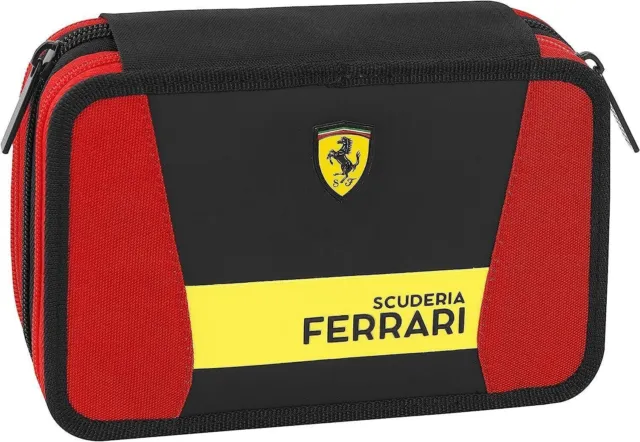 SCUDERIA FERRARI Astuccio 3 Zip Triplo Completo + Omaggio Set 7 pz Cancelleria